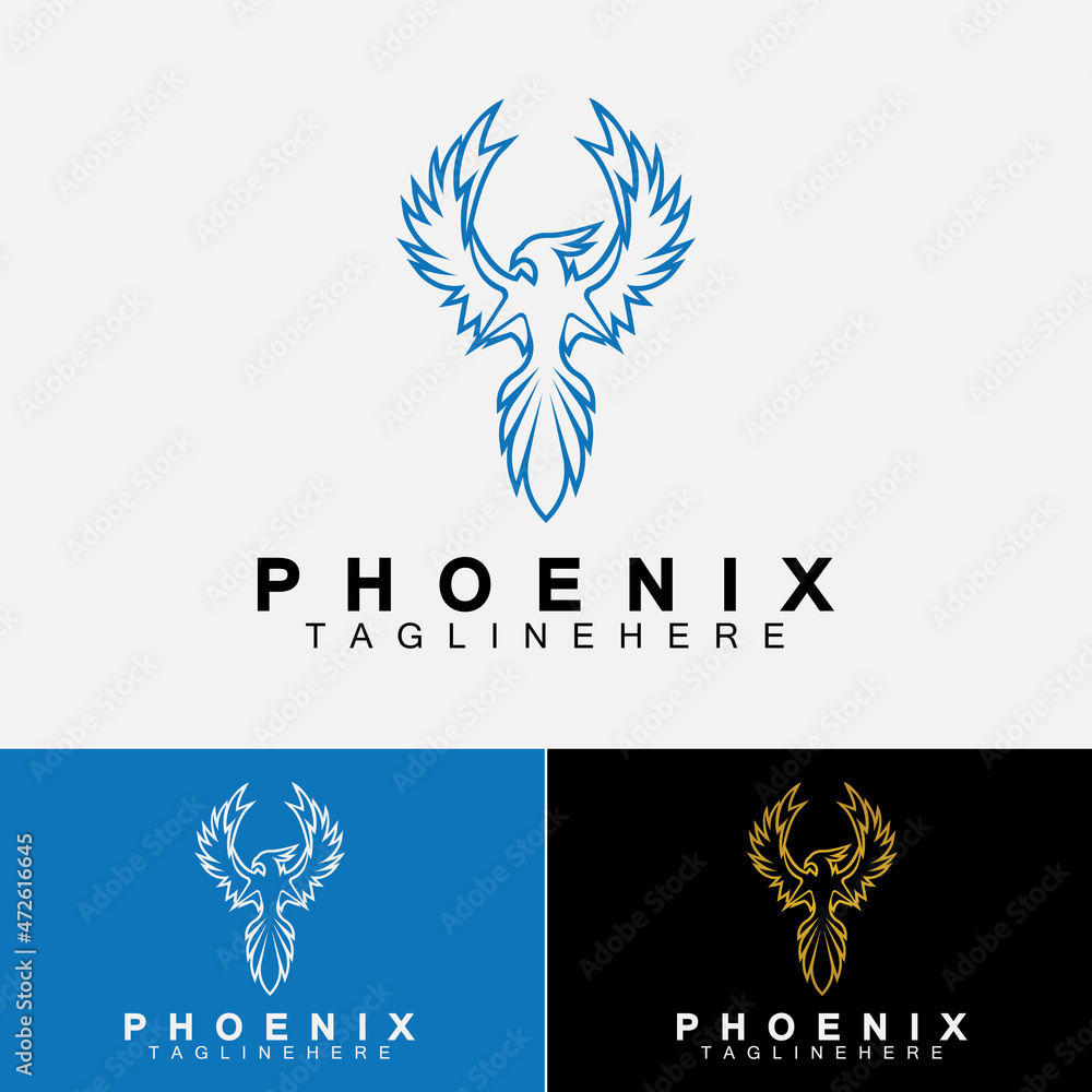 Obraz premium Phoenix logo Vector Illustration Design Template