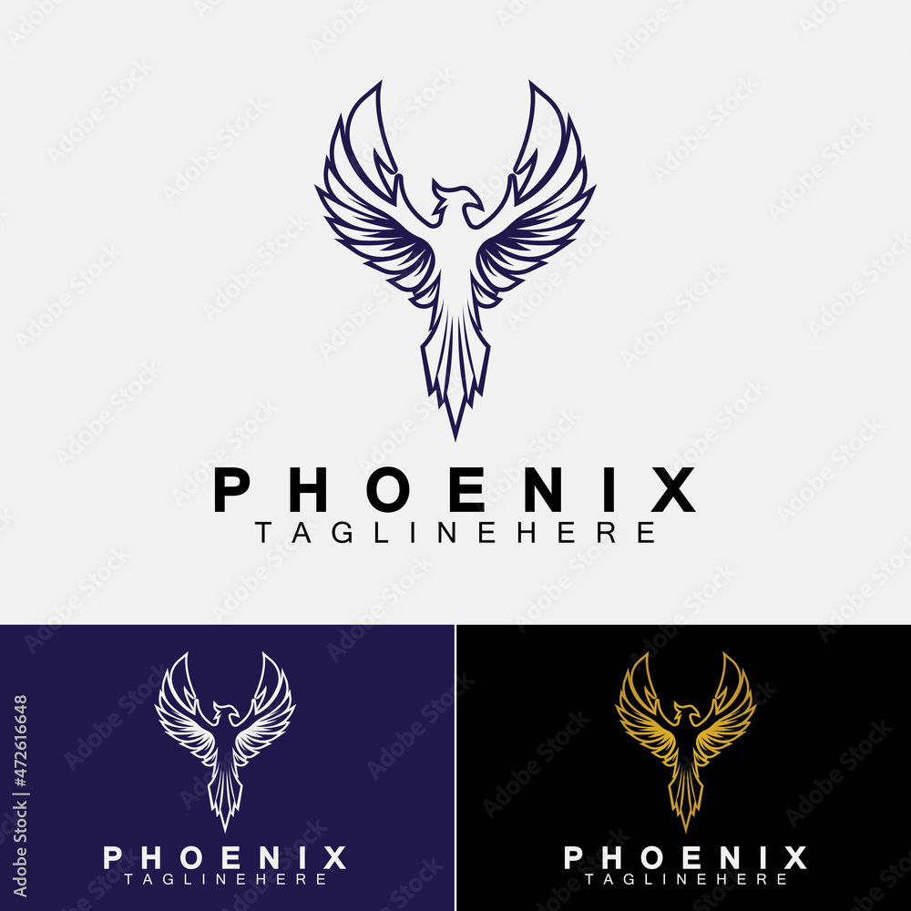 Obraz premium Phoenix logo Vector Illustration Design Template