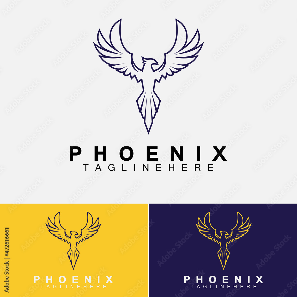 Obraz premium Phoenix logo Vector Illustration Design Template
