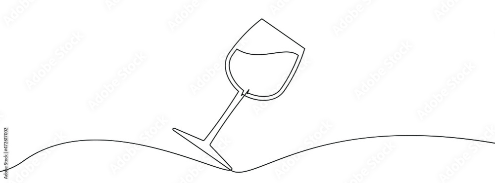 Continuous line drawing of wine glass. Wine glass linear icon. One line drawing background. Vector illustration. Wine glass continuous line icon. Continuous line drawing of wine glass. Wine glass linear icon. One line drawing background. Vector illustration. Wine glass continuous line icon.