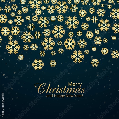 Merry Christmas decorative snowflakes card and happy new year background