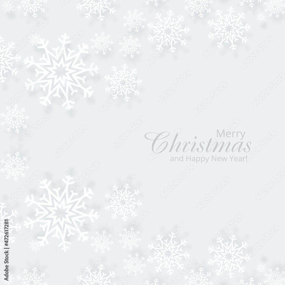 Snowflake card merry christmas celebration background