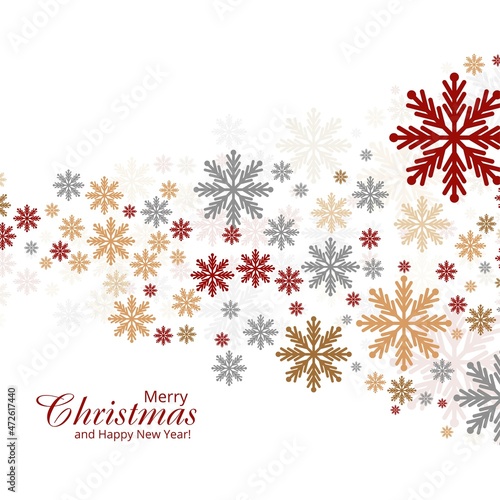 Abstract christmas card colorful snowflakes decorative background