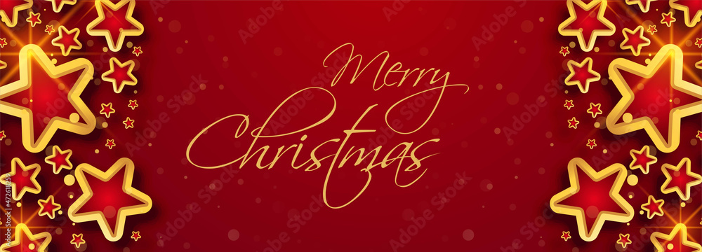 .Christmas stars celebration banner template card vector