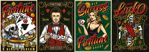 Casino vintage colorful posters
