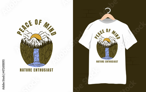 Waterfall or adventure tshirt illustration