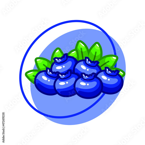 Blueberry fruit drawing illustration design (ID: 472619238)