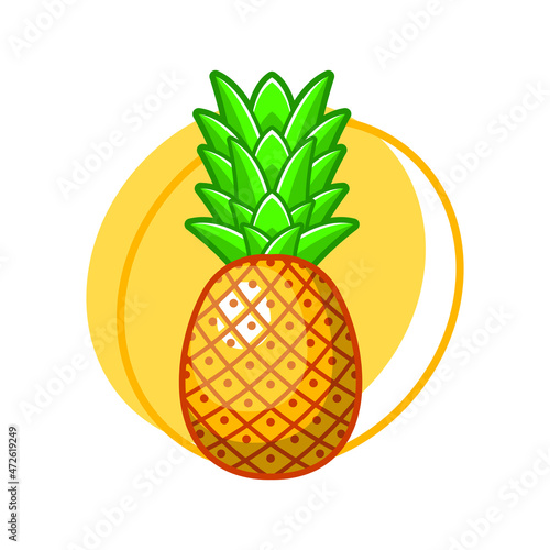 Pineapple fruit drawing illustration design (ID: 472619249)