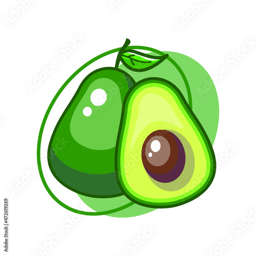Avocado fruit drawing illustration design (ID: 472619269)