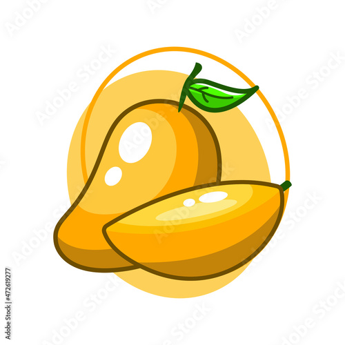 Mango fruit drawing illustration design (ID: 472619277)