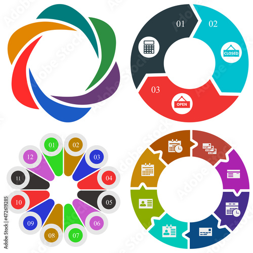 Business infographics. Set of pie chart	