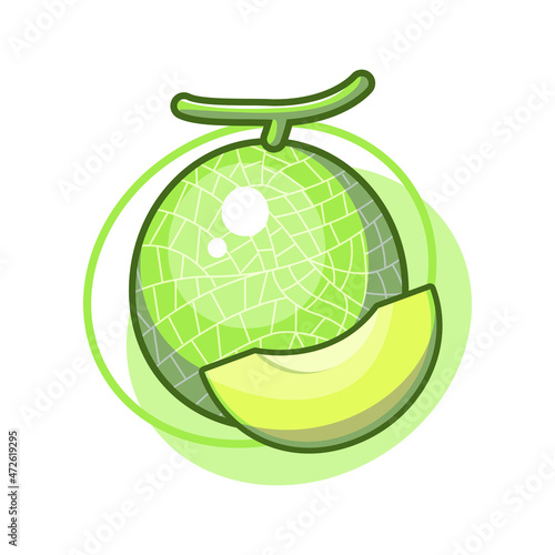 Melon fruit drawing illustration design (ID: 472619295)