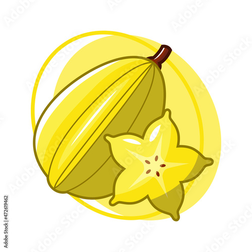 Starfruit drawing illustration design (ID: 472619462)