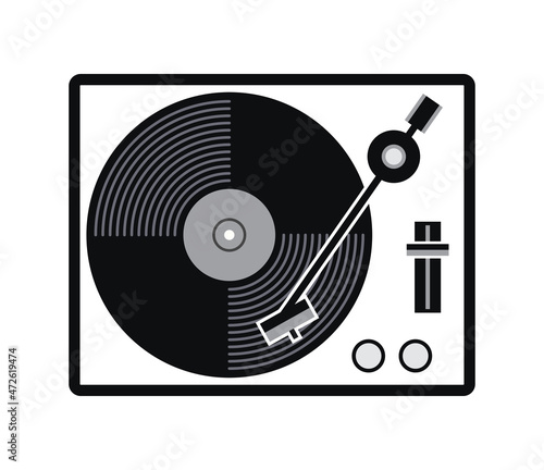 vector turntable vinyl record player icon