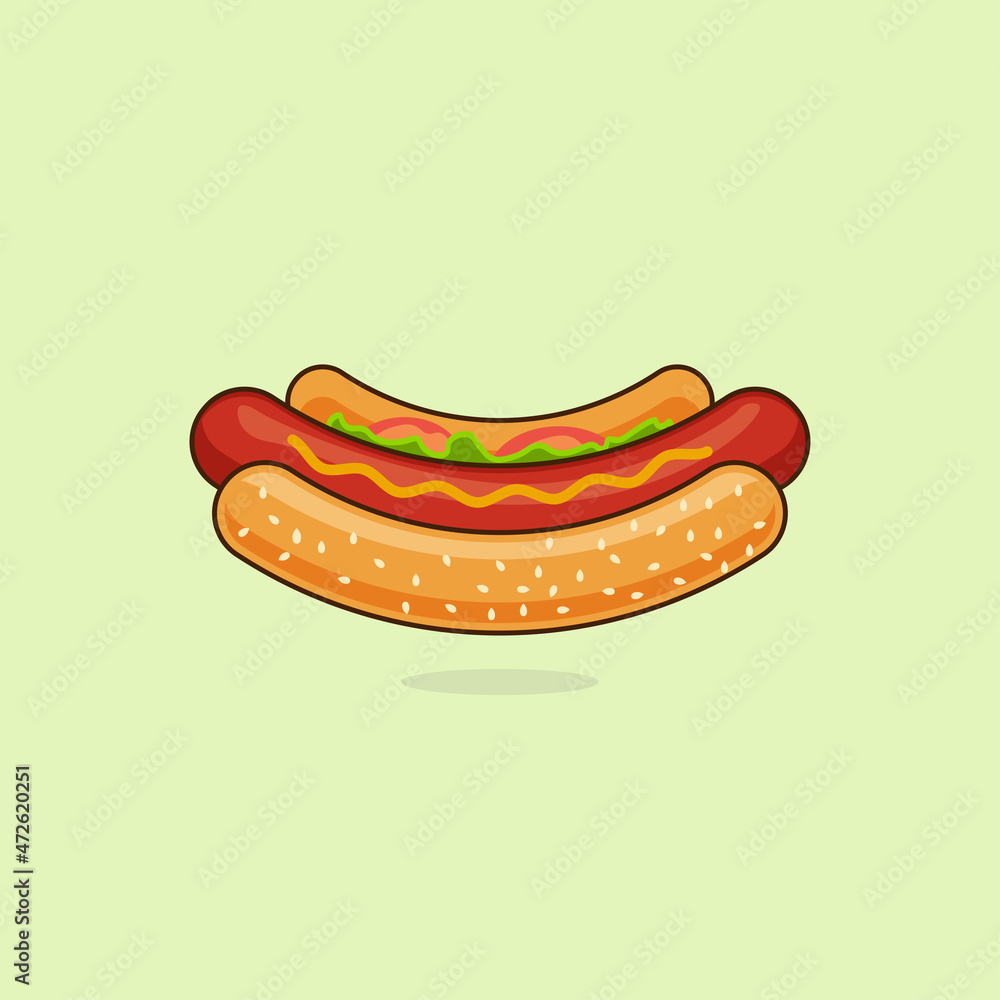 Red Hotdog Vector design illustration Web