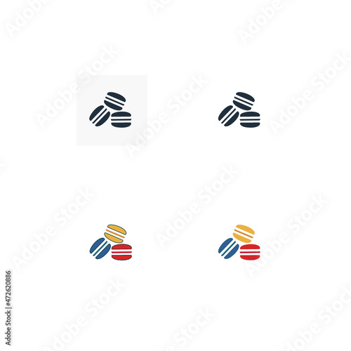 set of icons, dessert , French, macarons, pastry, tasty, candy, delicious 