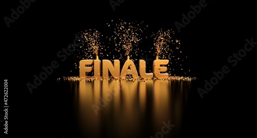Canvastavla Final text with confetti on black background