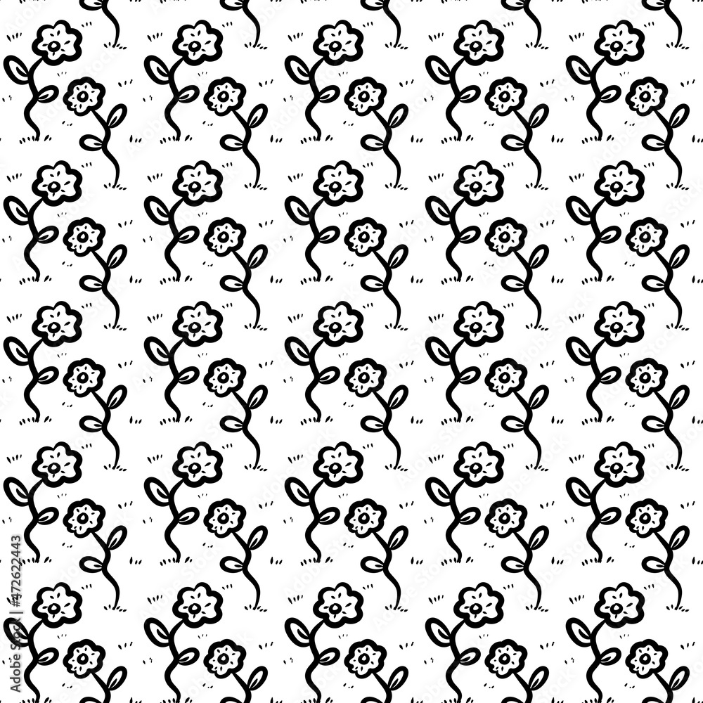 Fototapeta premium seamless pattern of flower cartoon