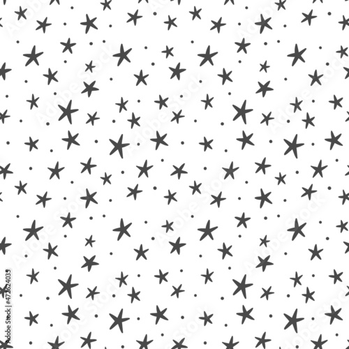 Vector seamless pattern with Christmas  Birthday party stars