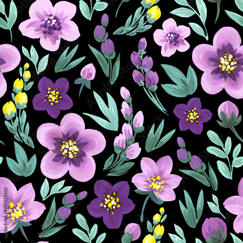 Seamless floral pattern. Design for wallpaper, fabric, wrapping paper, cover and more.