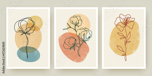Botanical wall art posters vector templates set © Artrise Stocker