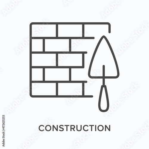 Vászonkép Construction flat line icon