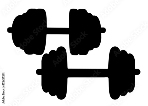 Sports dumbbells set. Vector image.