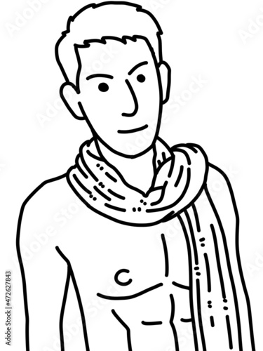 Wallpaper Mural black and white of cute man for coloring Torontodigital.ca