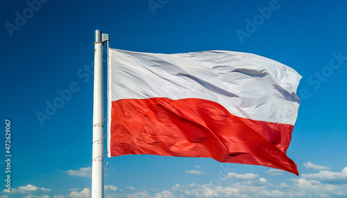 Wallpaper Mural Waving on wind polish national flag Torontodigital.ca