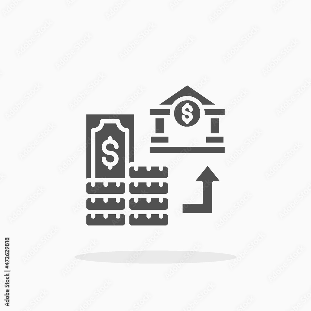 Save Money icon. Solid or Glyph style. Enjoy this icon for your project. Save Money icon. Solid or Glyph style. Enjoy this icon for your project.