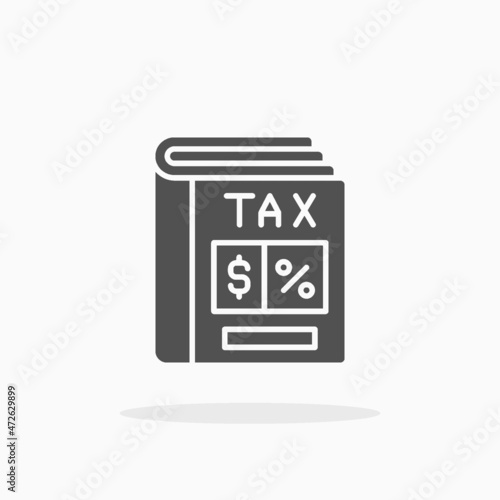 Tax Book icon. Solid or Glyph style. Enjoy this icon for your project.