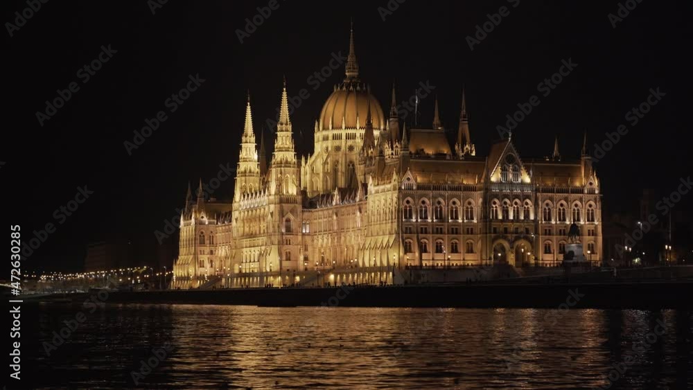 Budapest Hungary by night Illuminated European city Budapest Hungary by night Illuminated European city