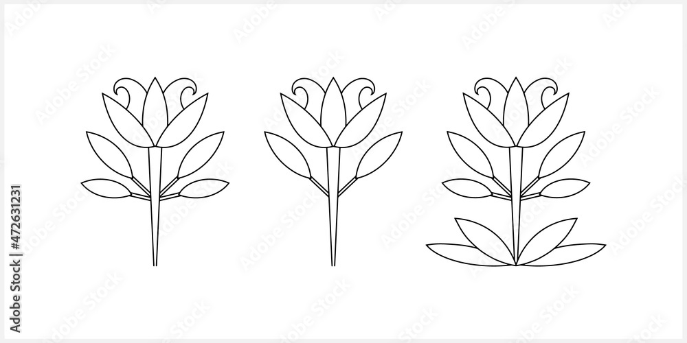 Lotus flower doodle icon isolated. Sketch vector stock illustration. EPS 10