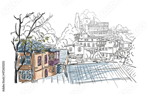 tbilisi houses on hill