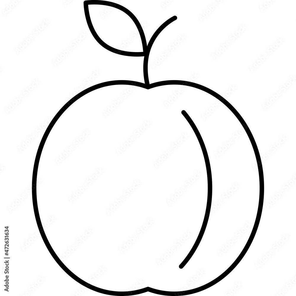 Nectarine Fruit Icon Vector Outline Nectarine Fruit Icon Vector Outline