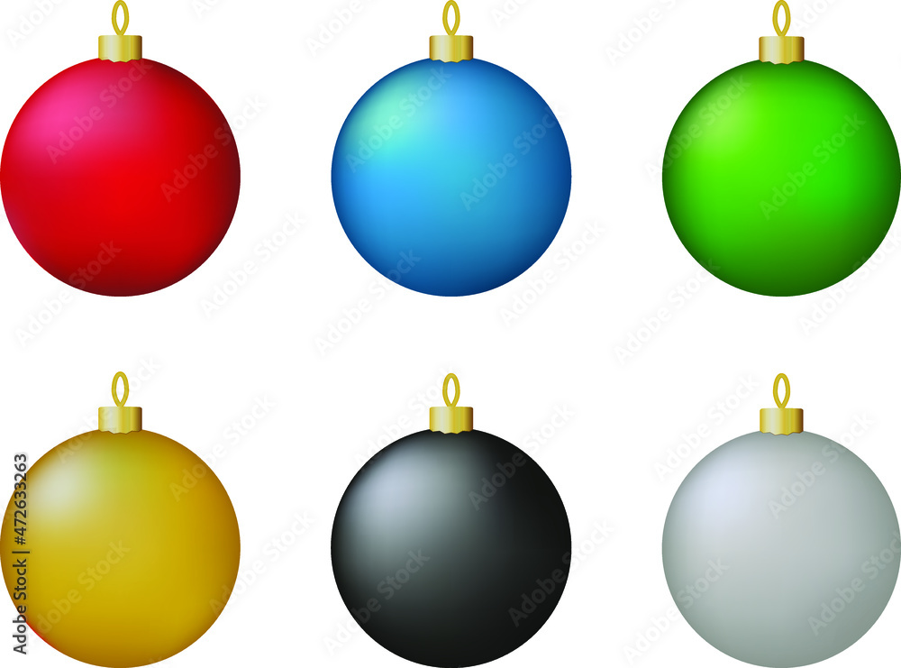 Christmas balls red blue green black white gold colors Christmas balls red blue green black white gold colors