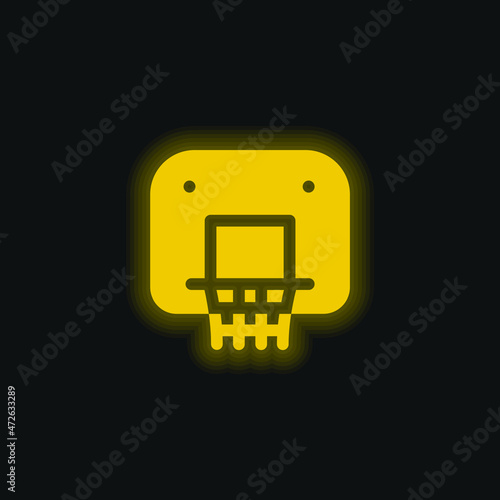 Backboard yellow glowing neon icon