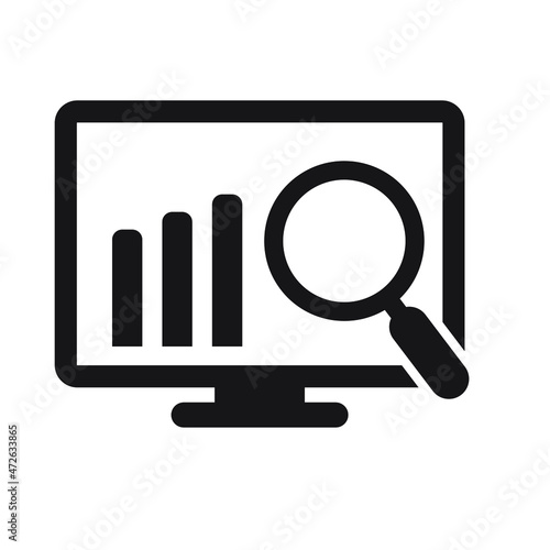 Online search icon. Graph analysis sign icon in trendy flat style isolated on white background.