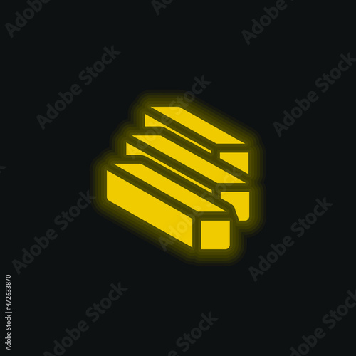 Beam yellow glowing neon icon