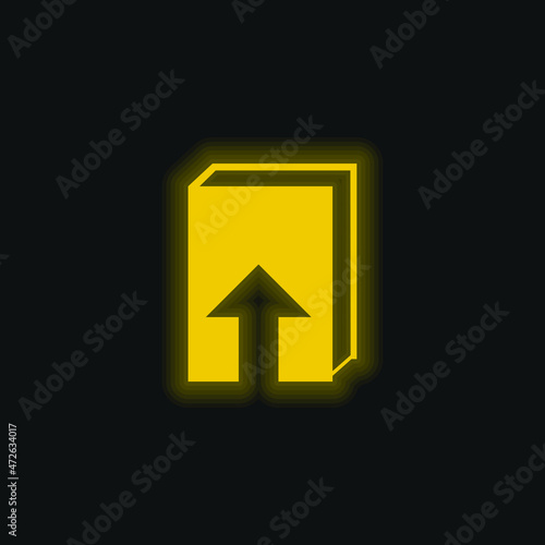Free Download Book yellow glowing neon icon - GFXLoad