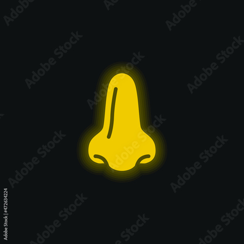 Big Nose yellow glowing neon icon