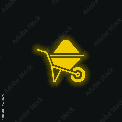 Barrow yellow glowing neon icon