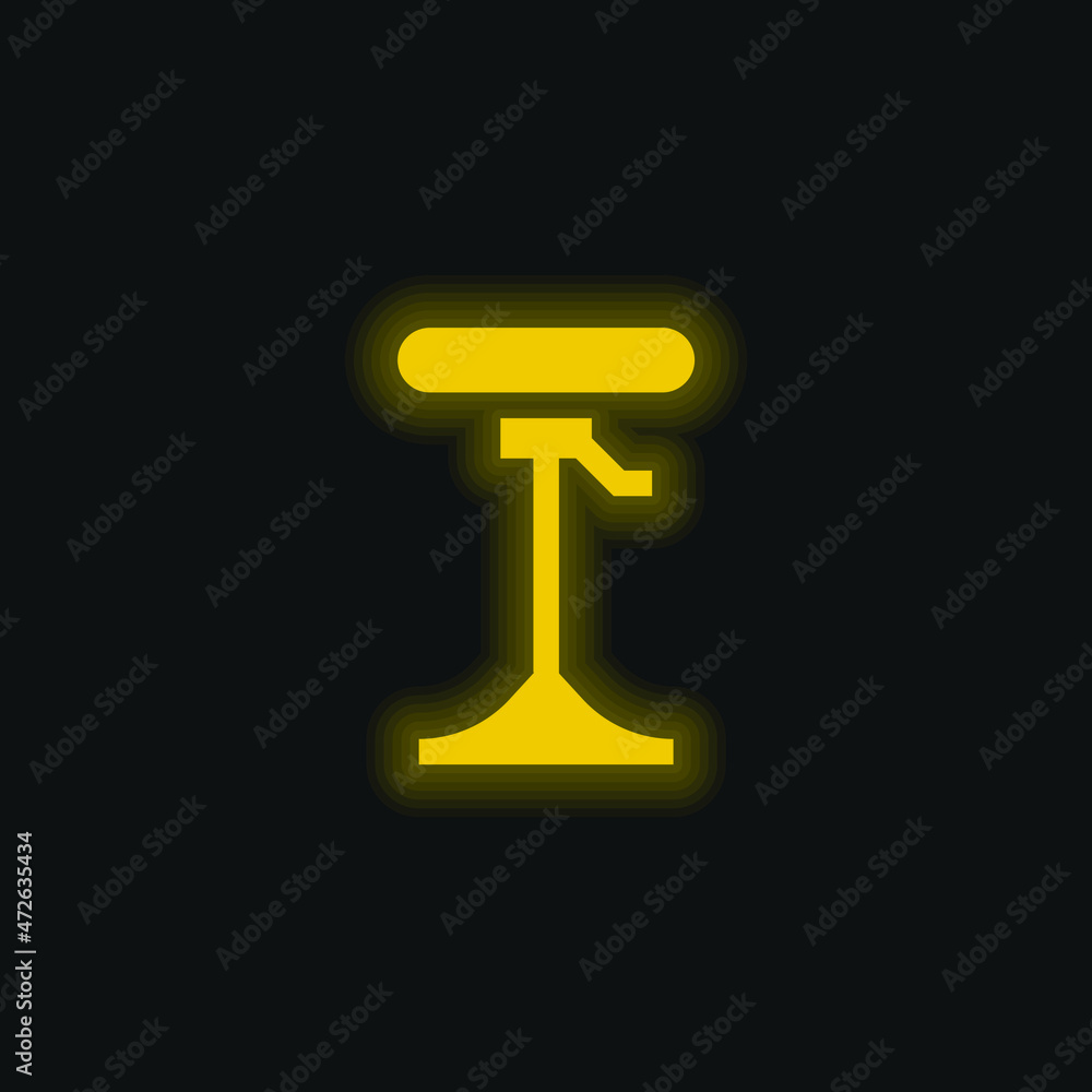 Bar Stool yellow glowing neon icon Bar Stool yellow glowing neon icon