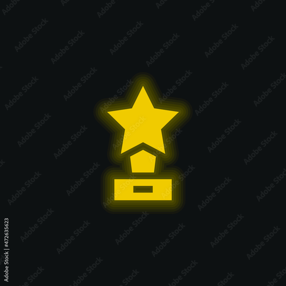 Award yellow glowing neon icon Award yellow glowing neon icon