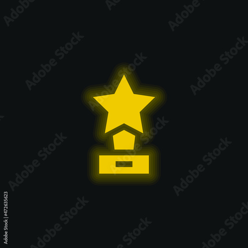 Award yellow glowing neon icon