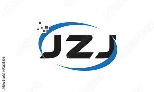 dots or points letter JZJ technology logo designs concept vector Template Element