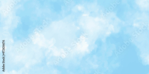 Blue sky with white cloud. Blue background. The summer sky is colorful clearing day and beautiful nature in the morning. for backdrop decorative and wallpaper design. The perfect sky background.