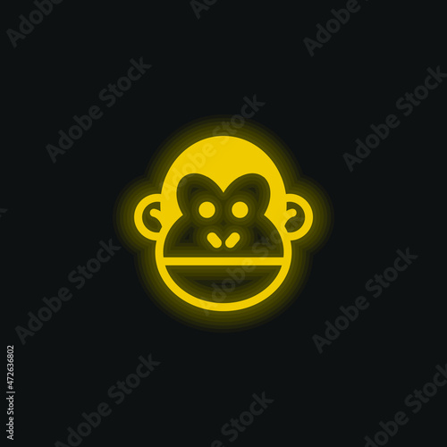 Animal yellow glowing neon icon