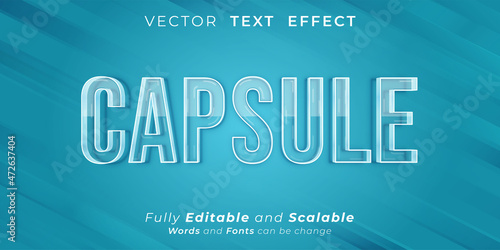Capsule Text effect, Editable three dimension text style