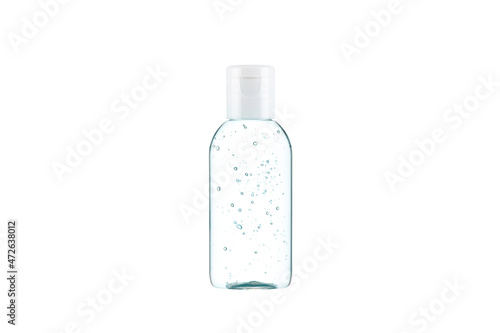 Hand sanitizer gel. Alcohol gel isolated on white background.
Transparent Bottle isolated on a white background.